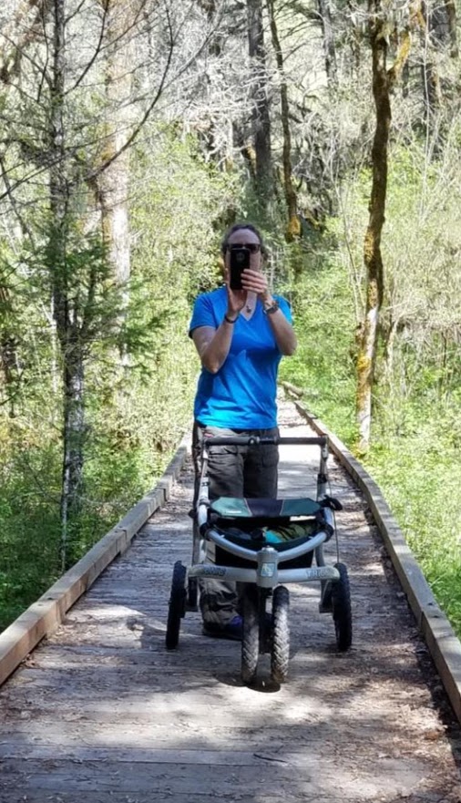 If you get an all-terrain walker such as the Trionic Rollator, the places you can go increases