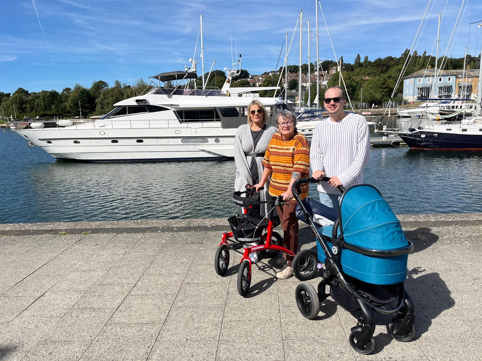 Enjoying the boat marina with the Rollator