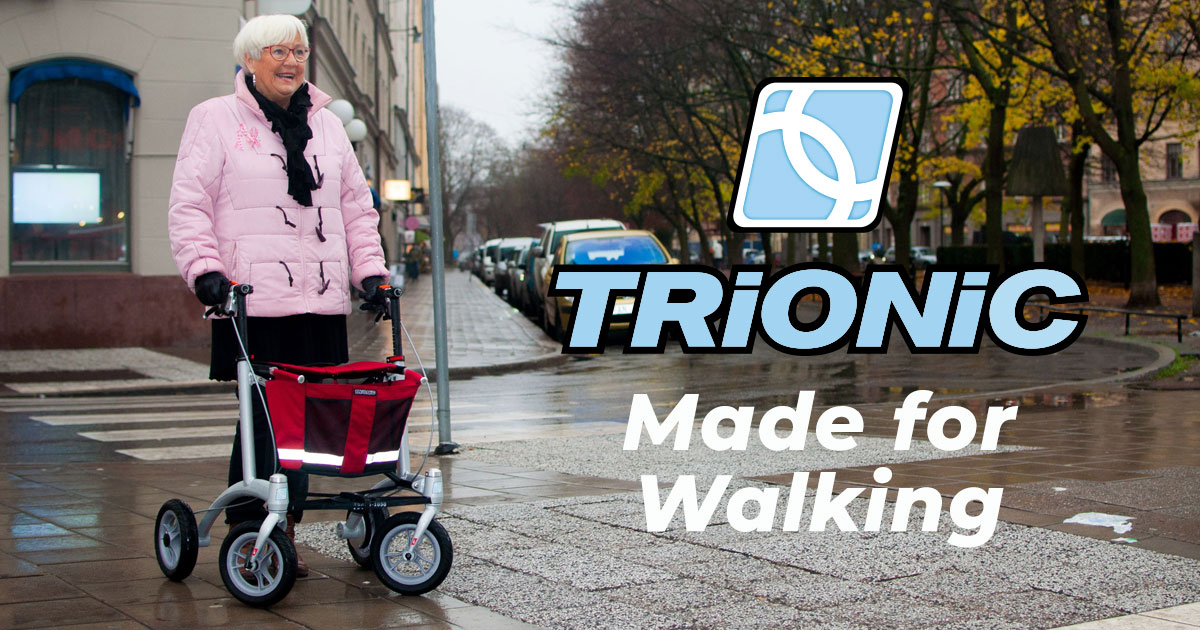 Rollator Walker 9er black/black/gray | Trionic | USA