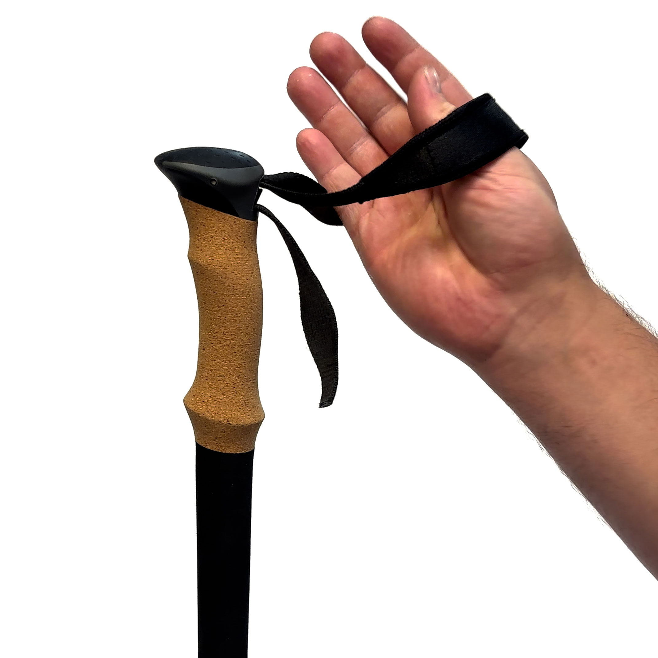 1. Put your hand up through the strap from below.