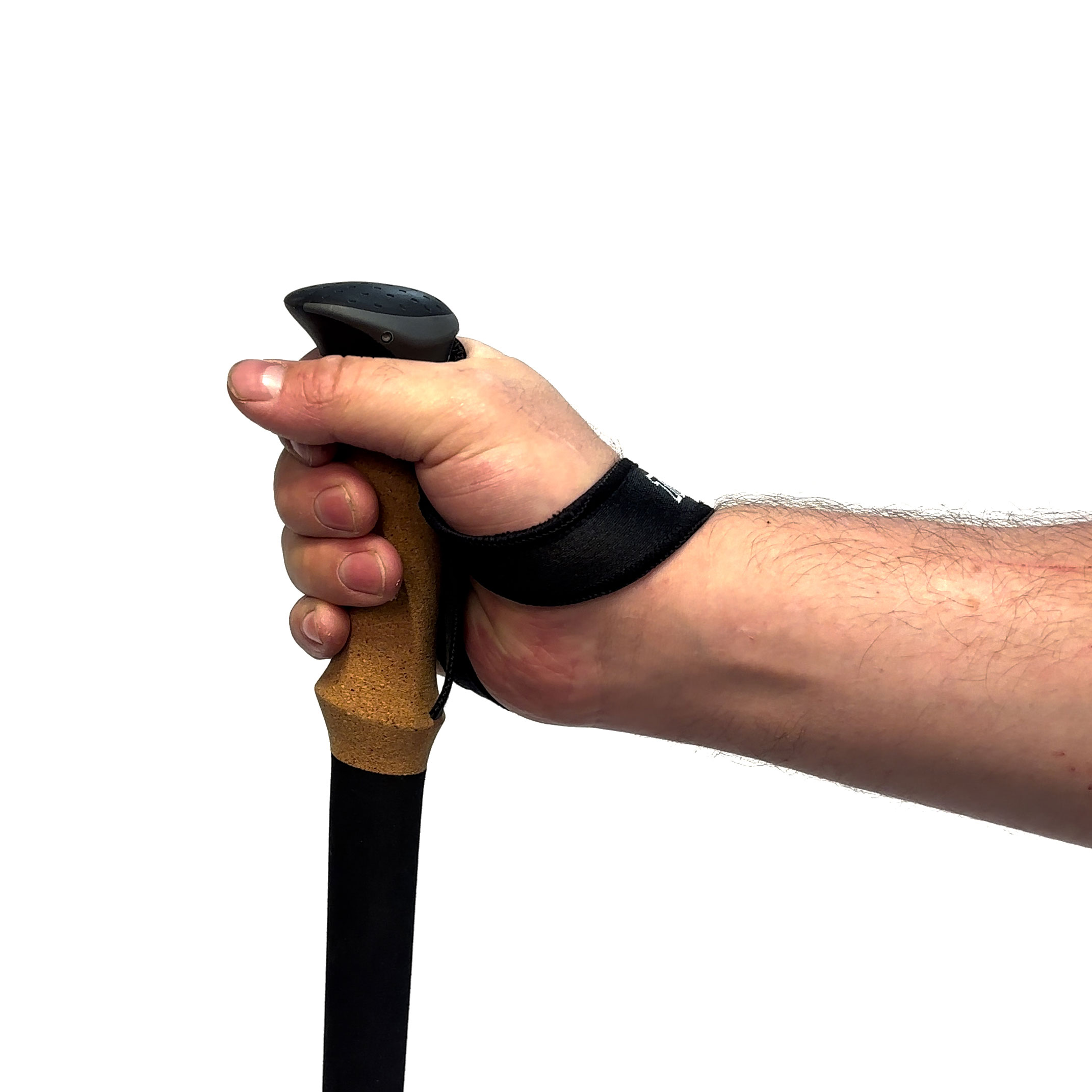 3. Press down on the pole. Your hand and wrist now rest in the strap and get full support, so you can keep a relaxed grip.