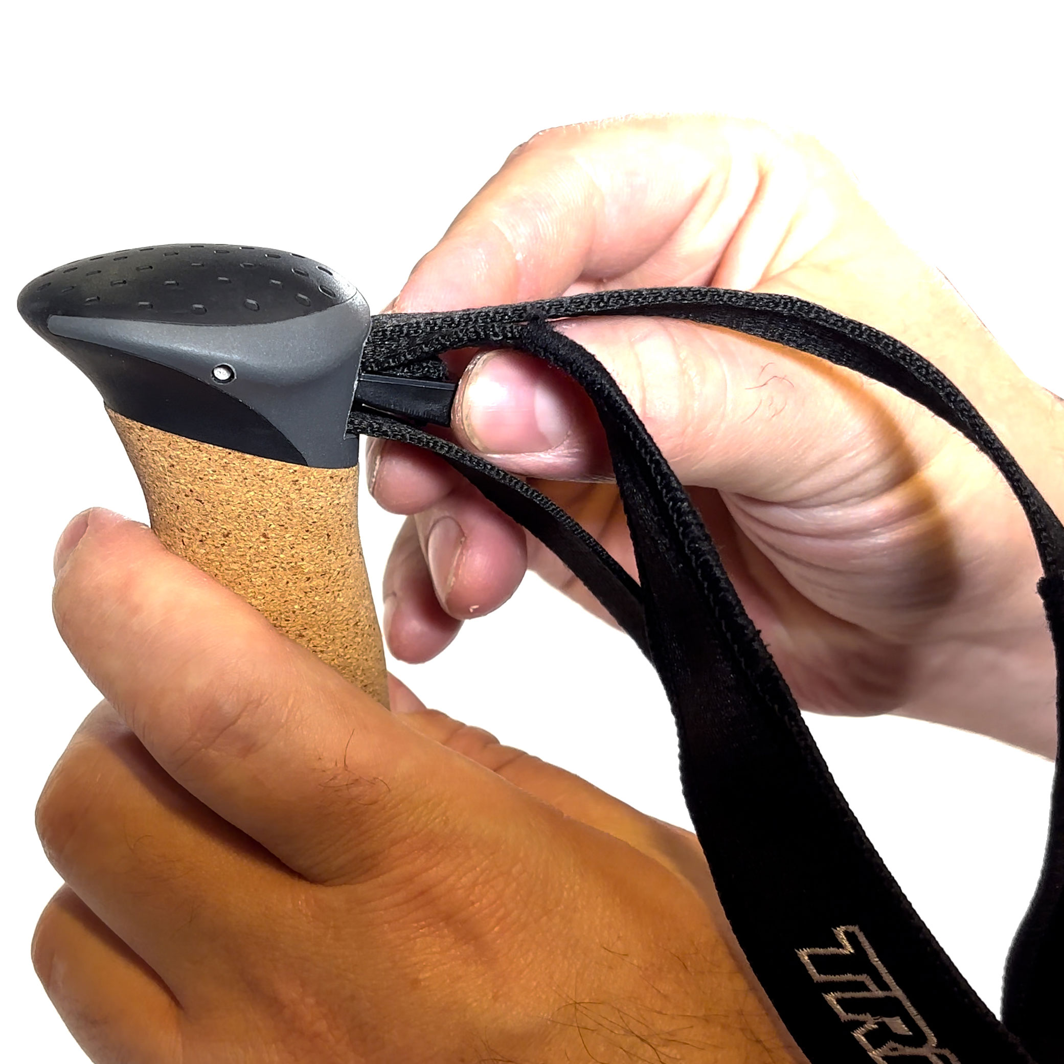 4. When the length is right, push the black plastic piece back into the grip which holds the setting.